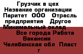 Грузчик в цех › Название организации ­ Паритет, ООО › Отрасль предприятия ­ Другое › Минимальный оклад ­ 23 000 - Все города Работа » Вакансии   . Челябинская обл.,Пласт г.